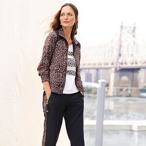 Chico's Zenergy Cheetah-Print Zip Athletic Jacket Size 1 (Us 8-10)